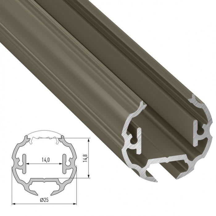 Perfil de aluminio tipo COSMO 2,02M - Bruto Perfil de aluminio tipo COSMO 2,02M - Bruto
