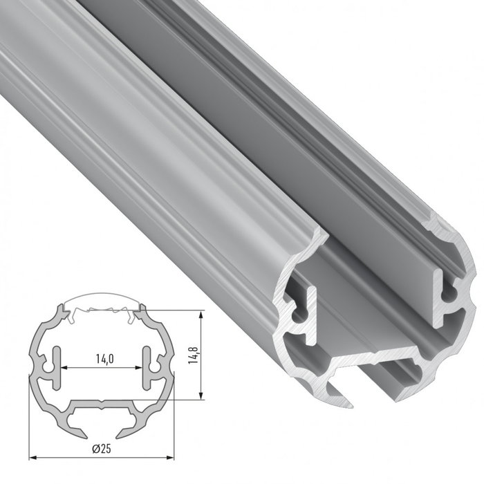 Perfil de aluminio tipo COSMO 2,02M - Bruto Perfil de aluminio tipo COSMO 2,02M - Bruto