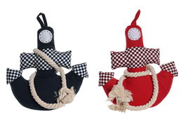 DKD Home Decor Sujetapuertas Mediterraneo Rojo Azul 26 x 11 x 28 cm (6 Unidades)