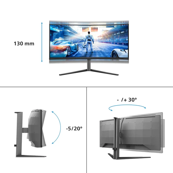 Philips Evnia 34M2C6500/00 Monitor Gaming Curvo 34'' WQHD QD-OLED Gris