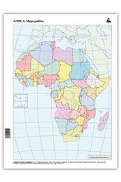 CUMIO Paquete de 50 mapas mudos políticos de África