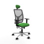 PIQUERAS Y CRESPO Silla de oficina Motilla con mecanismo Sincro/Traslack, Verde y Gris