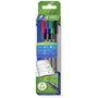 STAEDTLER 334 RC4 Fineliner triplus Set 4 Colores Negro, Azul, Verde, Rojo, Punta Fina 0.3mm, Tinta Base Agua, Lavable
