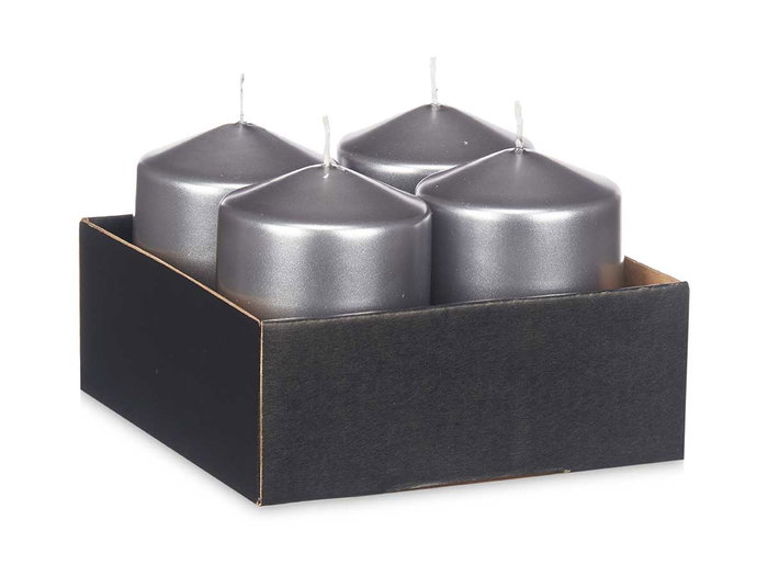 Acorde Vela Taco Plata 10 cm Cera (Set de 24)