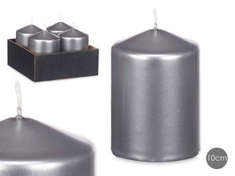 Acorde Vela Taco Plata 10 cm Cera (Set de 24)