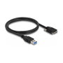 DeLOCK Cable USB 3.0 Tipo A a Micro-B con tornillos 1 m Negro
