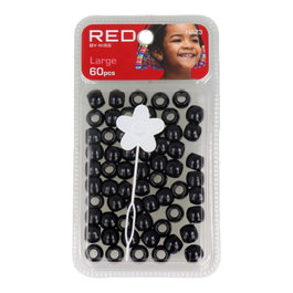 Red Kiss L Hair Beads 60 Pcs Black