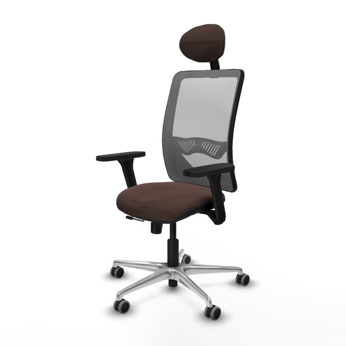 PIQUERAS Y CRESPO Silla de oficina Zulema con mecanismo Sincro/Traslack Marrón y Gris