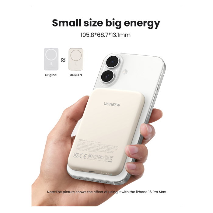 Ugreen 25207 Batería Externa Magnética 5000 mAh 15W Negro