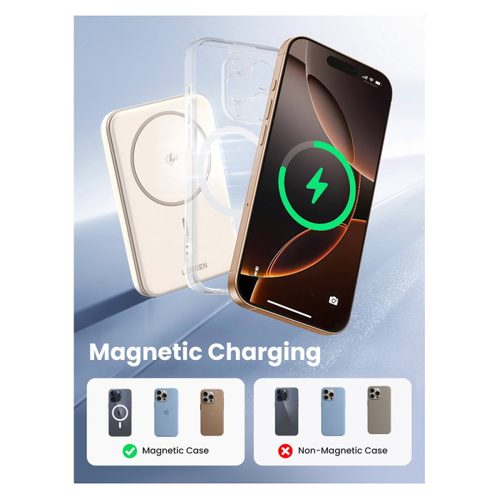 Ugreen 25207 Batería Externa Magnética 5000 mAh 15W Negro