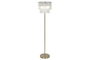 DKD Home Decor Lámpara de pie de cristal y metal transparente y dorado