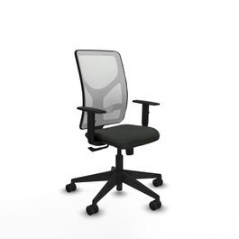PIQUERAS Y CRESPO Silla de oficina Motilla con mecanismo Sincro, Negro y Blanco