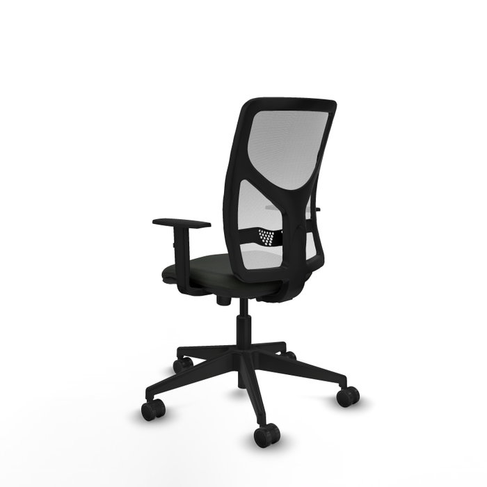 Silla de oficina Motilla con mecanismo Sincro tapizada con Tela color Negro y malla color Blanco. Equipada con lumbar 1D, Brazos 1D y Ruedas 65mm nailon Silla de oficina Motilla con mecanismo Sincro tapizada con Tela color Negro y malla color Blanco. Equipada con lumbar 1D, Brazos 1D y Ruedas 65mm nailon