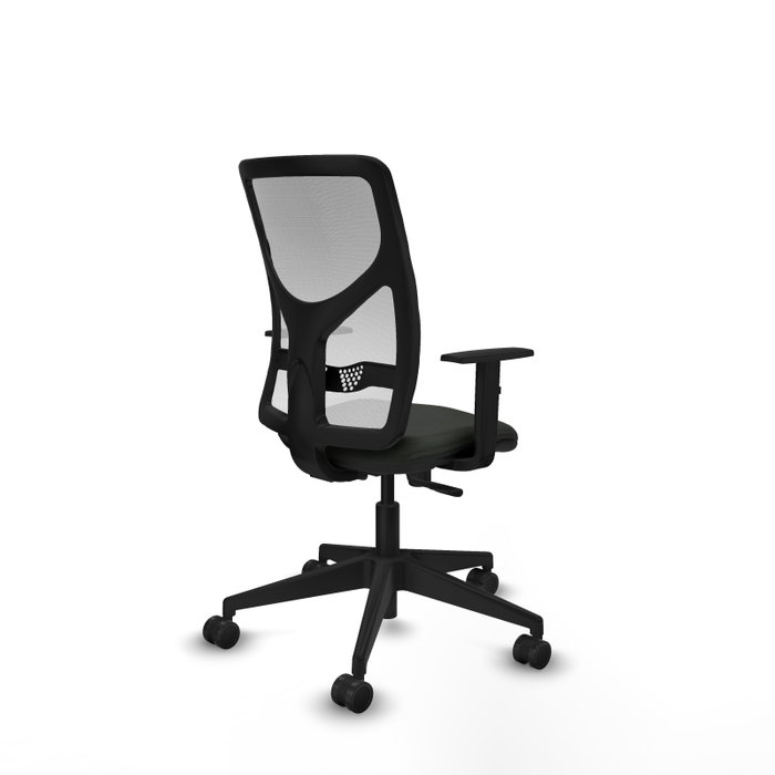 Silla de oficina Motilla con mecanismo Sincro tapizada con Tela color Negro y malla color Blanco. Equipada con lumbar 1D, Brazos 1D y Ruedas 65mm nailon Silla de oficina Motilla con mecanismo Sincro tapizada con Tela color Negro y malla color Blanco. Equipada con lumbar 1D, Brazos 1D y Ruedas 65mm nailon
