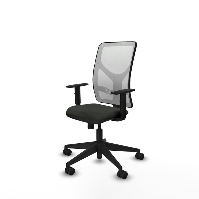 Silla de oficina Motilla con mecanismo Sincro tapizada con Tela color Negro y malla color Blanco. Equipada con lumbar 1D, Brazos 1D y Ruedas 65mm nailon Silla de oficina Motilla con mecanismo Sincro tapizada con Tela color Negro y malla color Blanco. Equipada con lumbar 1D, Brazos 1D y Ruedas 65mm nailon