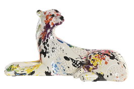 DKD Home Decor Figura de Resina Leopardo Multicolor