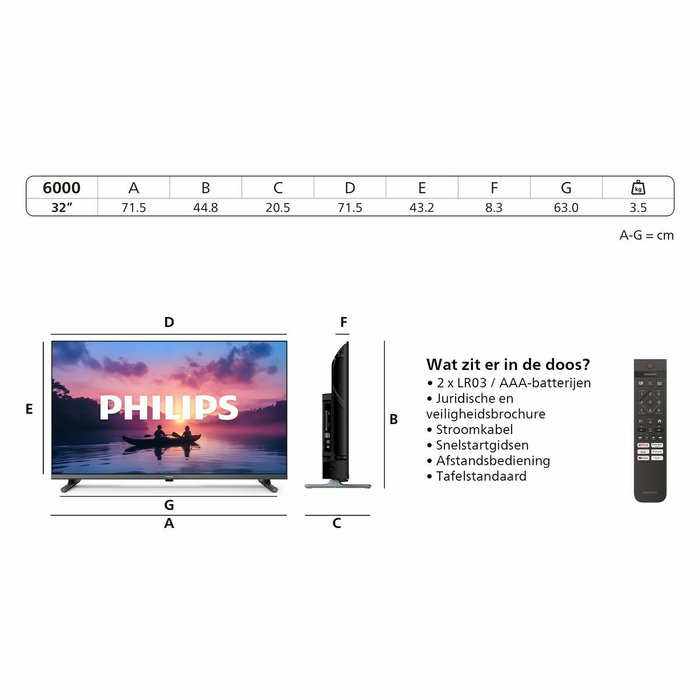 Philips 32PFS6000/12 Smart TV 32 Pulgadas Full HD HDR Negro