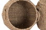 DKD Home Decor Cesta Natural 42 x 48 x 42 cm Set de 2 con Tapa