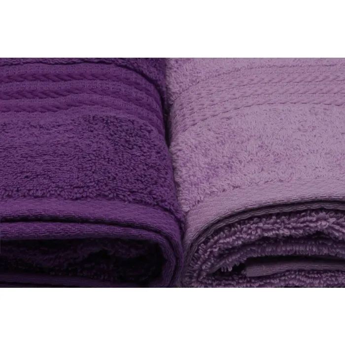 Juego de 4 Toallas de Mano 50 x 90 cm Morado - HOB8681181150375
