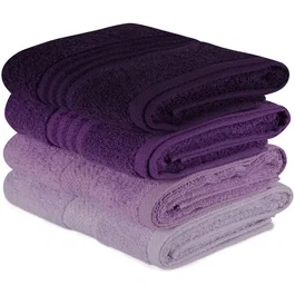 Juego de 4 Toallas de Mano 50 x 90 cm Morado - HOB8681181150375