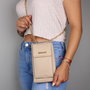 Zoozie Bags Bolsa de teléfono de cuero con billetera y tarjetero, bandolera, color visón