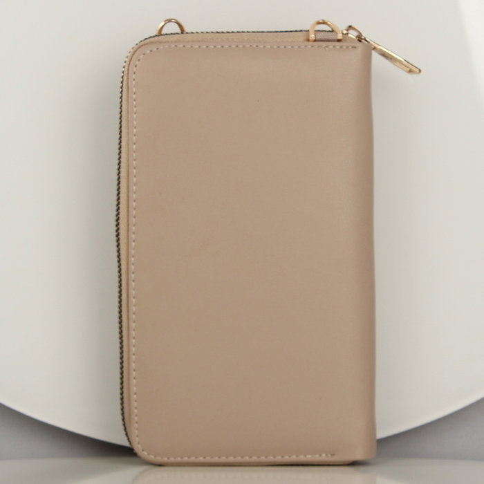 Zoozie Bags Bolsa de teléfono de cuero con billetera y tarjetero, bandolera, color visón