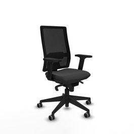 PIQUERAS Y CRESPO Silla de oficina Horna Gris oscuro con respaldo de malla Negro