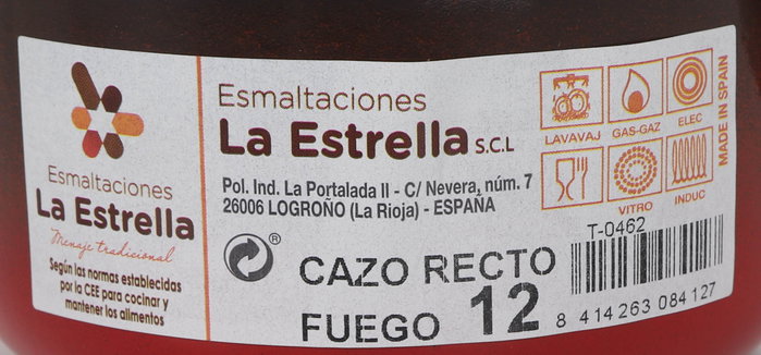 La Estrella Cazo Recto 12 cm - 0.7 L Colección Fuego (6 Unidades)