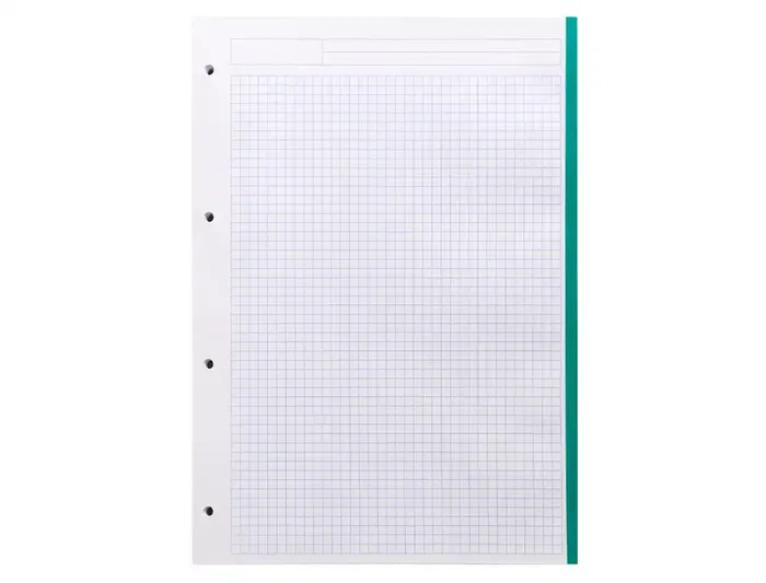 Antartik Recambio A4 80 Hojas Papel 90 g Cuadro 5 mm 4 Taladros con Bandas Laterales en 5 Colores Pasteles