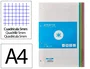 Antartik Recambio A4 80 Hojas Papel 90 g Cuadro 5 mm 4 Taladros con Bandas Laterales en 5 Colores Pasteles