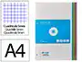Antartik Recambio A4 80 Hojas Papel 90 g Cuadro 5 mm 4 Taladros con Bandas Laterales en 5 Colores Pasteles