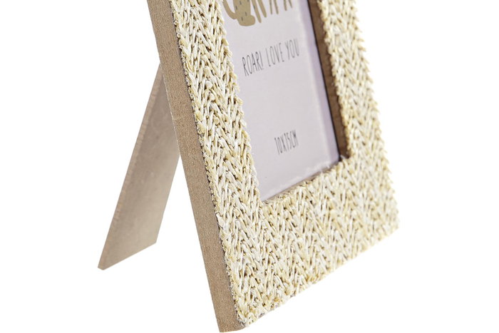 DKD Home Decor Marco Foto 10x15 Kids Leon Pompon Natural Multicolor 16x21x1 cm (6 Unidades)