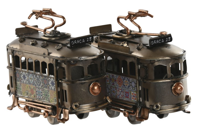 DKD Home Decor Vehiculo Decoracion Vintage Plateado Dorado Metal 3.5 x 6.5 x 9 cm (12 Unidades)