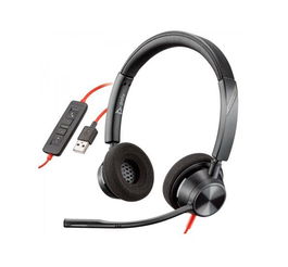 HP Poly Auriculares Blackwire C3320 Diadema Estéreo USB con Micrófono y Control de Volumen, Negro
