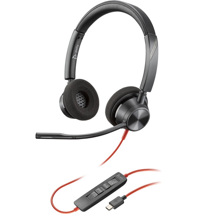 HP Poly Blackwire 3320 USB-C Auriculares Estéreo Negro con Adaptador USB-C/A HP Poly Blackwire 3320 USB-C Auriculares Estéreo Negro con Adaptador USB-C/A