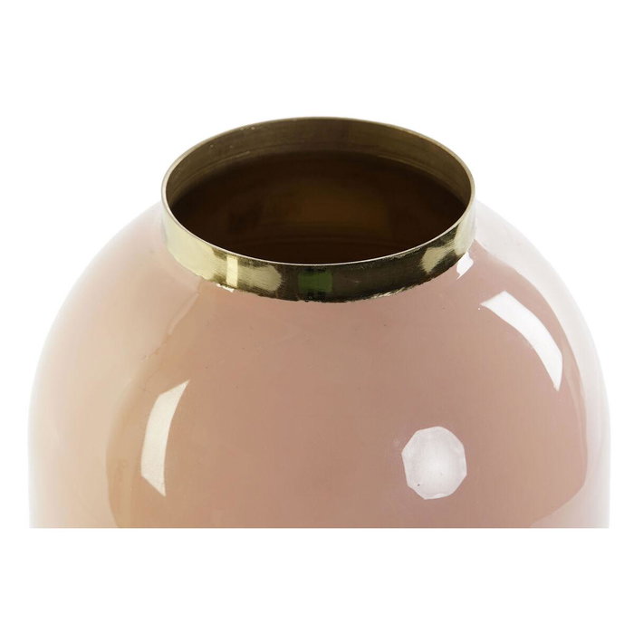 DKD Home Decor Jarrón Dorado Coral Verde Jade Hierro 13x13x25 cm (2 Unidades)