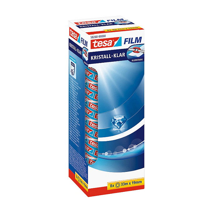 Tesa KRISTALL-KLAR Cinta Adhesiva Transparente 19 mm x 33 m Tesa KRISTALL-KLAR Cinta Adhesiva Transparente 19 mm x 33 m