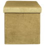 Home Deco Factory Caja Puf Plegable Terciopelo Amarillo Mostaza Lounge 38x38x38 cm