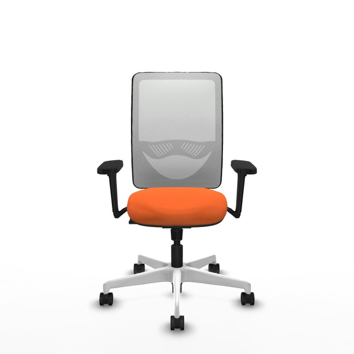 PIQUERAS Y CRESPO Silla de oficina Zulema con Mecanismo Sincro, Naranja y Blanco