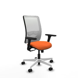 PIQUERAS Y CRESPO Silla de oficina Zulema con Mecanismo Sincro, Naranja y Blanco