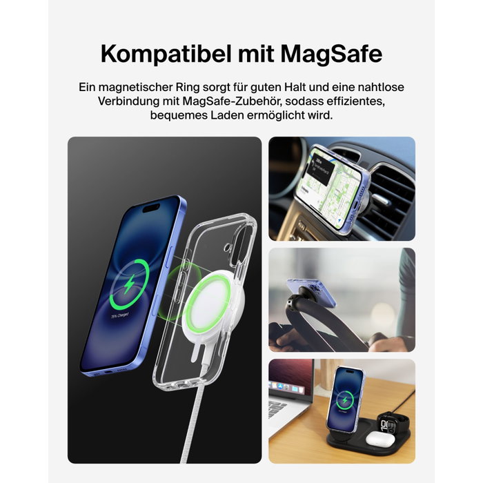 Belkin Funda Transparente para iPhone 16 Compatible con MagSafe MSA025HQCL Belkin Funda Transparente para iPhone 16 Compatible con MagSafe MSA025HQCL