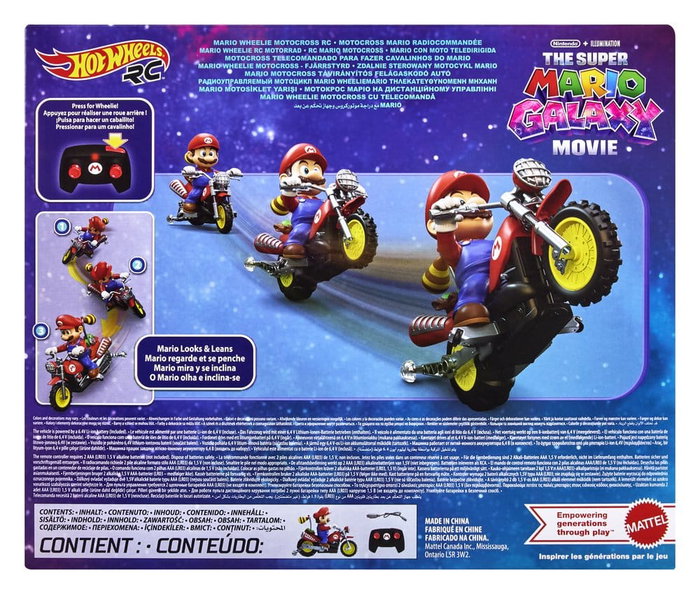 Hot Wheels MATJML15 - Coche de Motocross Mario controlado por Radio para niños