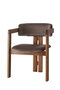 Hanah Home Sillón CO - 030 Terciopelo Marrón Madera de Nogal Elegante Cómodo 58x76x49 cm
