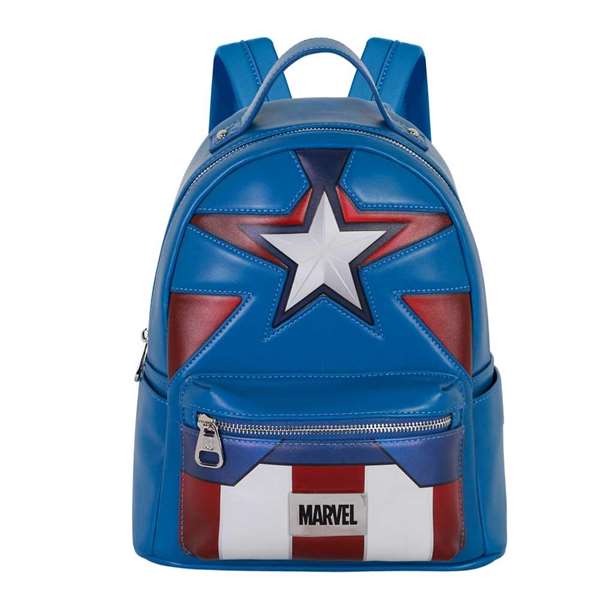 Karactermania Mochila Capitán América Courage 24,5 x15 x29 cm Azul PVC Poliéster Urbana Uso Diario