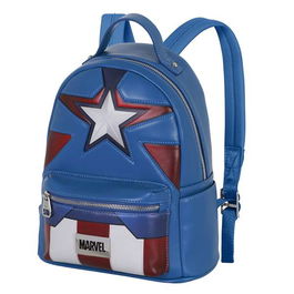 Karactermania Mochila Capitán América Courage 24,5 x15 x29 cm Azul PVC Poliéster Urbana Uso Diario