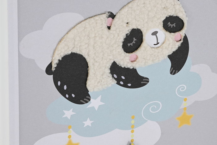 DKD Home Decor Cuadro Gris Amarillo Lienzo LED Nubes 1.8 x 40 x 30 cm (4 Unidades)