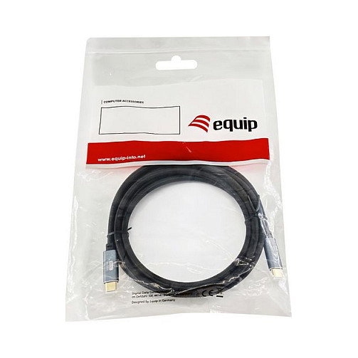 Equip Cable USB-C 3.2 de 3 metros, 5A, 4K 60Hz, compatible con carga y vídeo Equip Cable USB-C 3.2 de 3 metros, 5A, 4K 60Hz, compatible con carga y vídeo