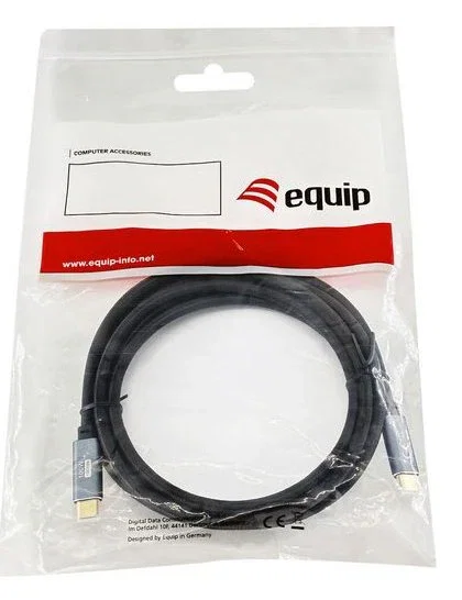 Equip 128359 Cable USB-C 3.2 Gen 2 (10 Gbps) 3 m M/M - Carga 100W PD, 4K@60Hz, Malla de Algodón, Chip E-Mark