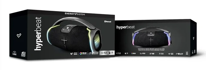 Energy Sistem HyperBeat Altavoz Bluetooth Portátil, 80W, Resistente al Agua IPX6, Luces LED RGB, Tecnología True Wireless Stereo, Batería 15h, Color Negro
