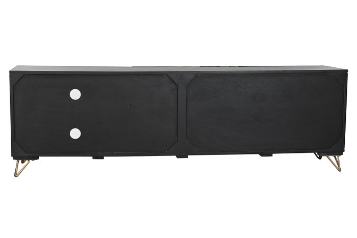 DKD Home Decor Mueble TV Colonial Negro Dorado Mango y Metal 160 x 40 x 50 cm DKD Home Decor Mueble TV Colonial Negro Dorado Mango y Metal 160 x 40 x 50 cm